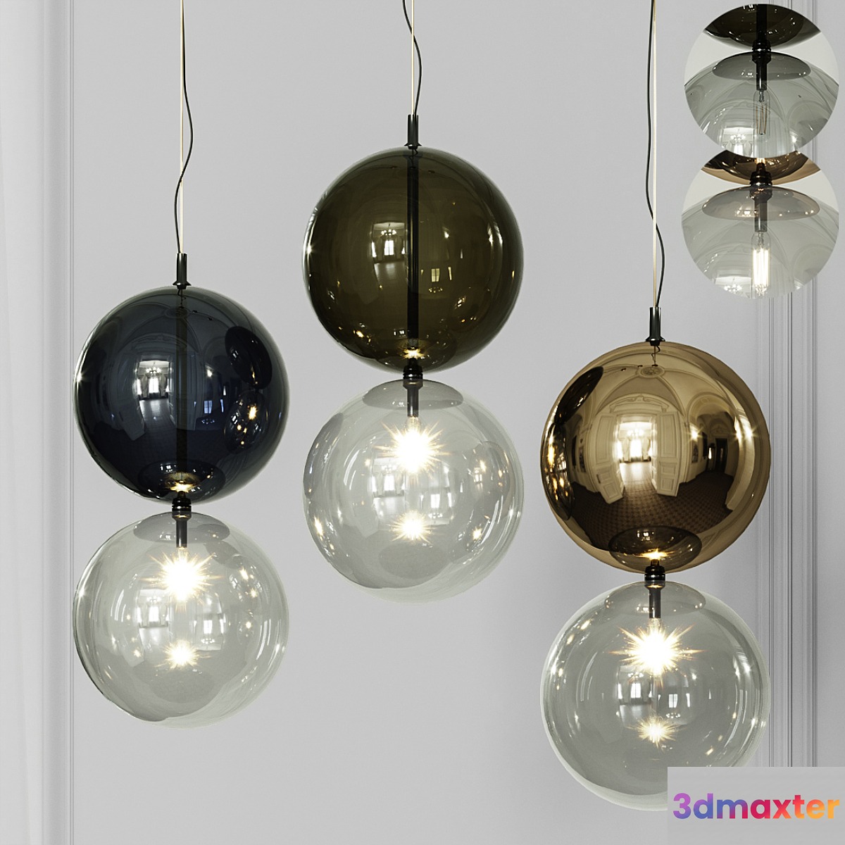 Lamp ceiling suspended Cattelan Italia Apollo 2 3D Max