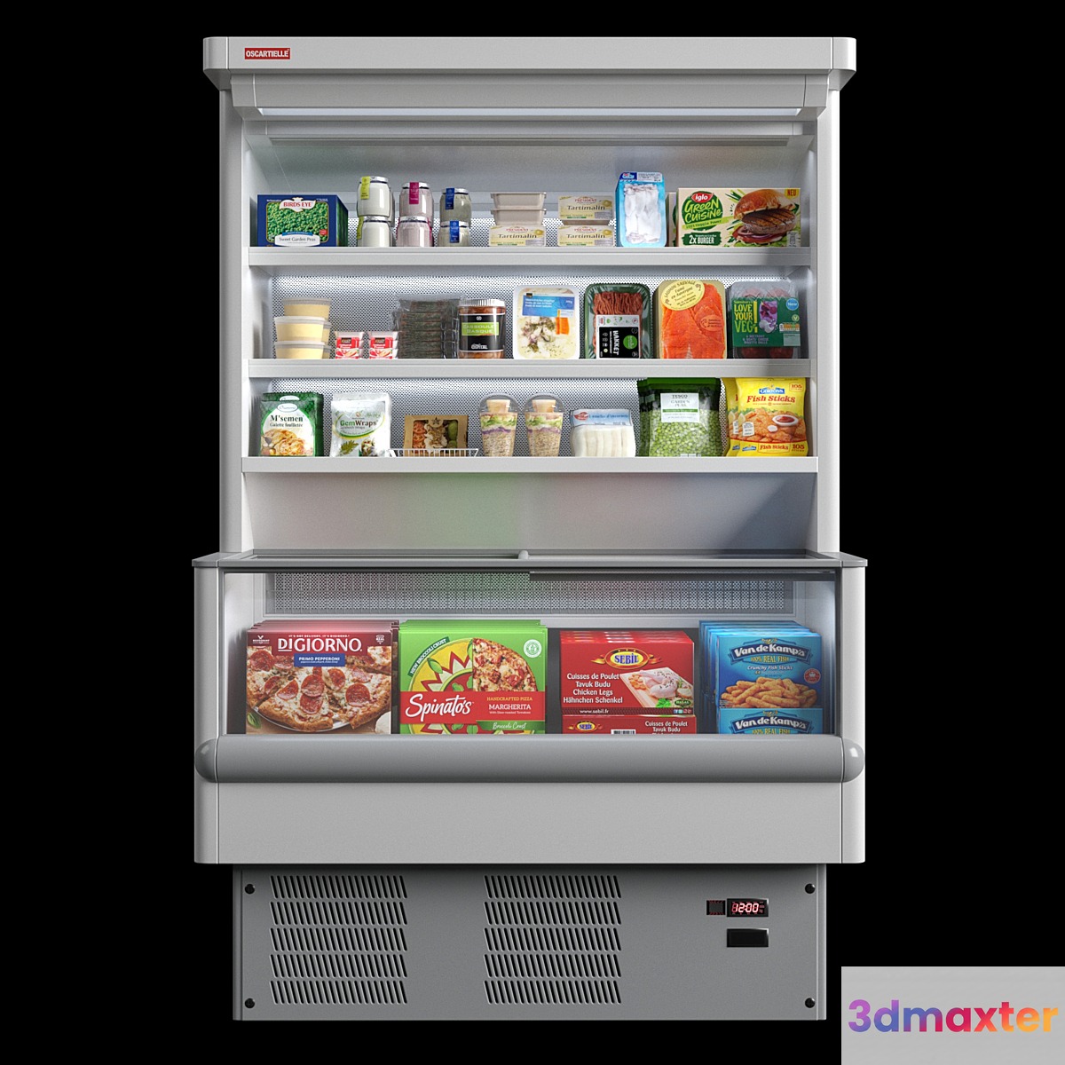 Cetus wall freezer showcase 3D Max