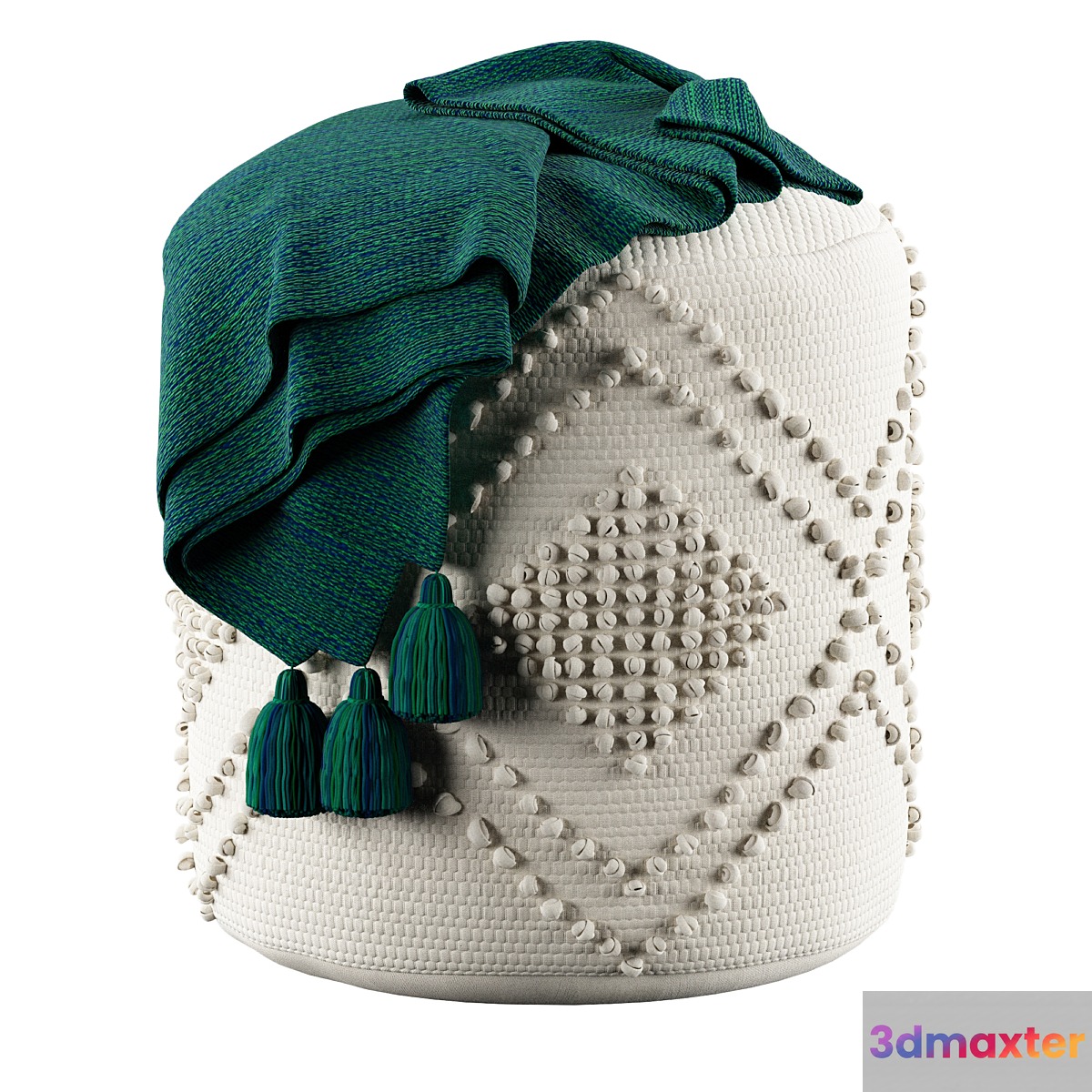 Pouf Volos Ecru La Redoute Interieurs 3D Max