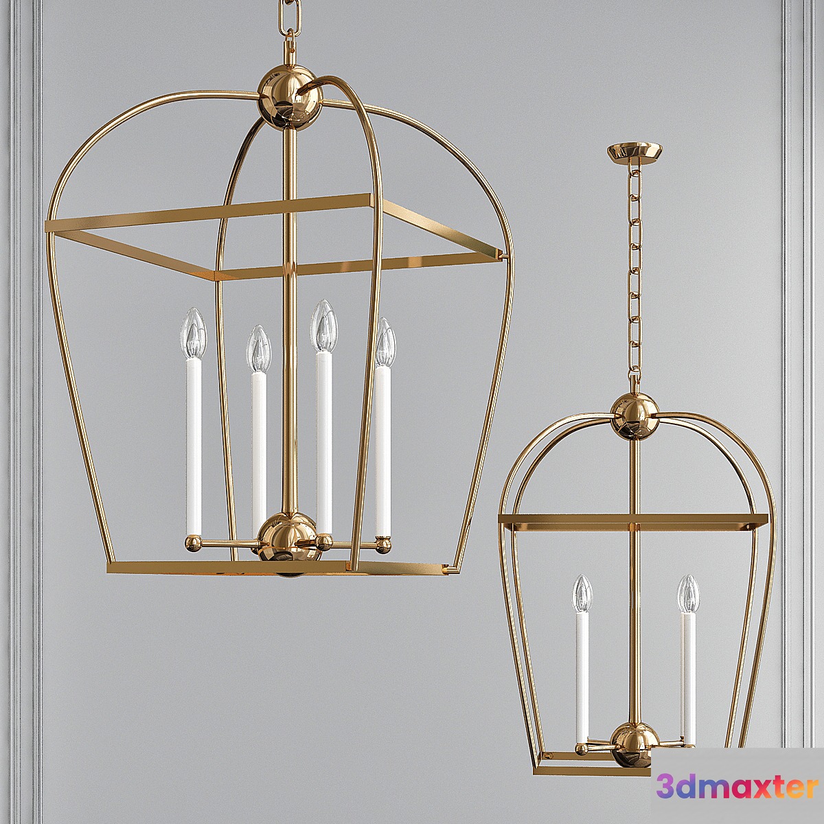 Stonington Antique Gild 4 Light Chandelier by Chapman & Myers 3D Max