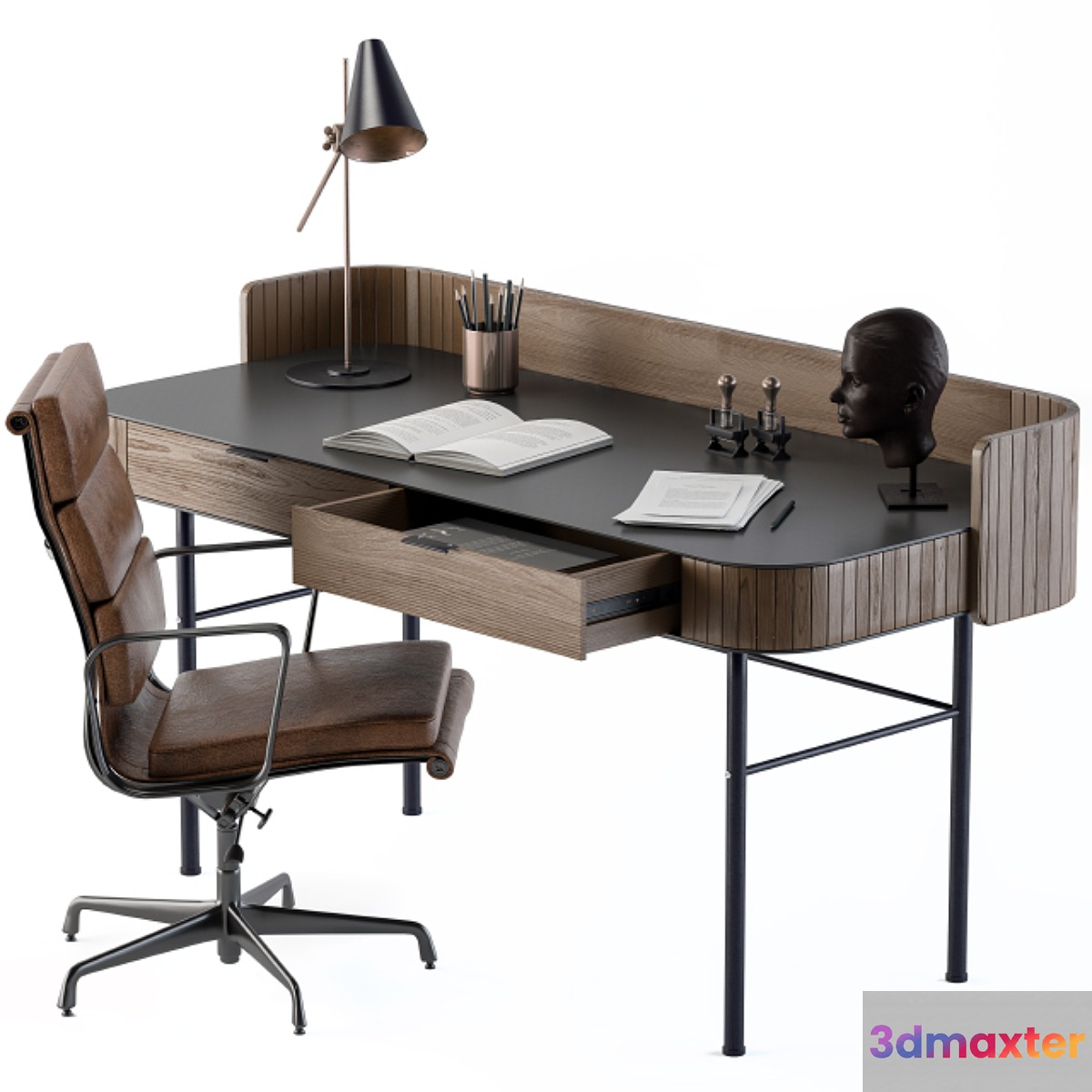 Vintage Wooden Office Desk - No.4