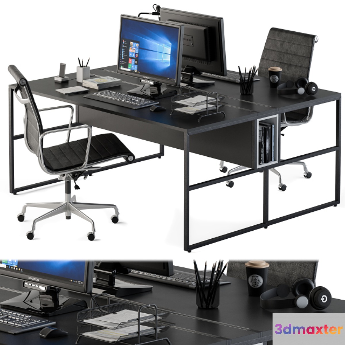 Office Furniture Employee Set Black - No.4