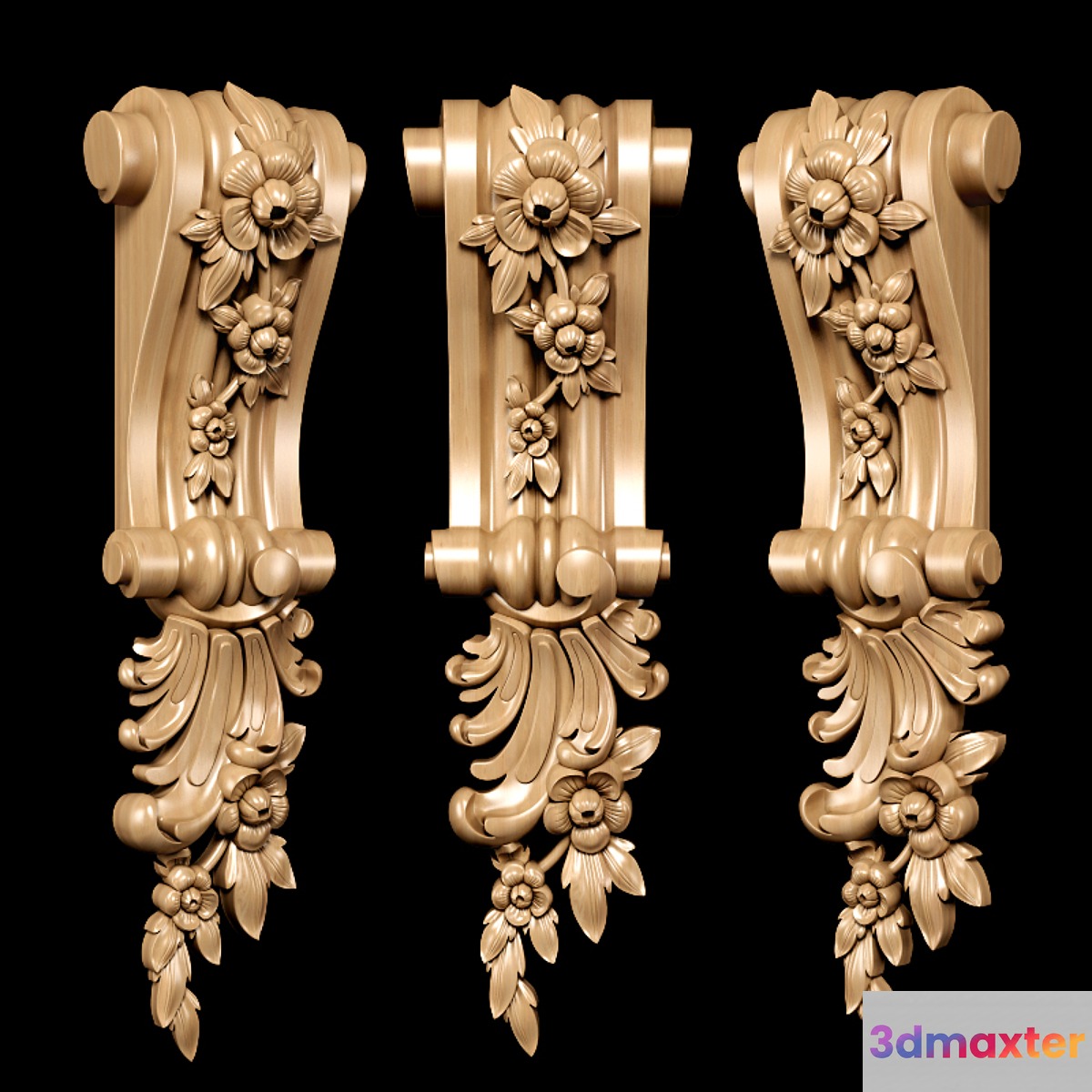 Baroque style bracket model 3D Max