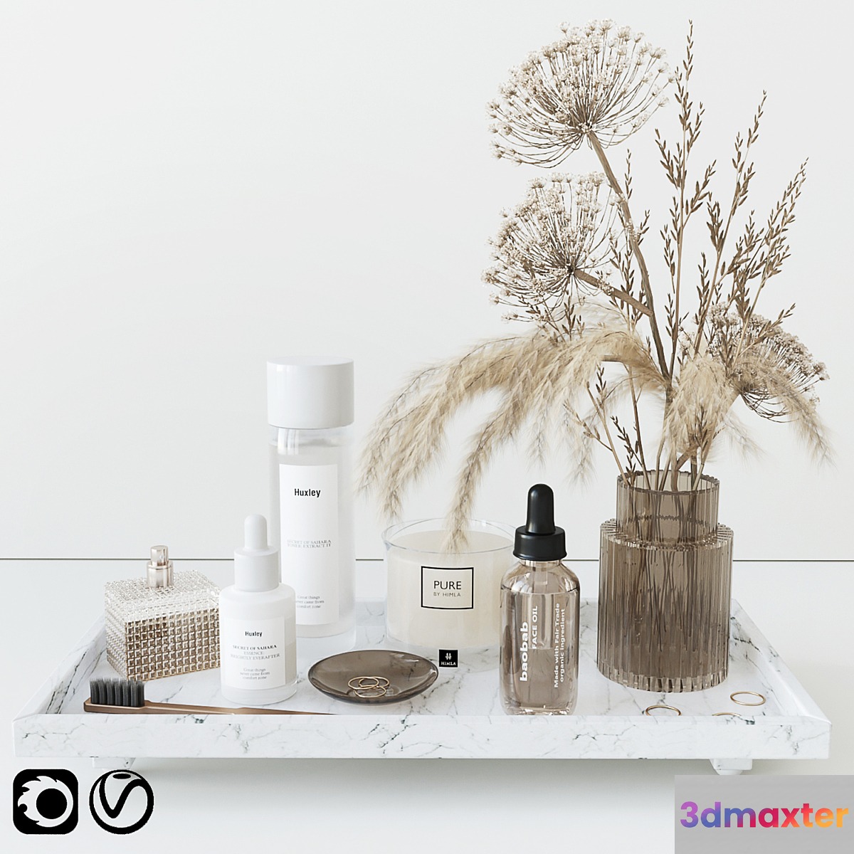 Bathroom set with heracleum 3D Max