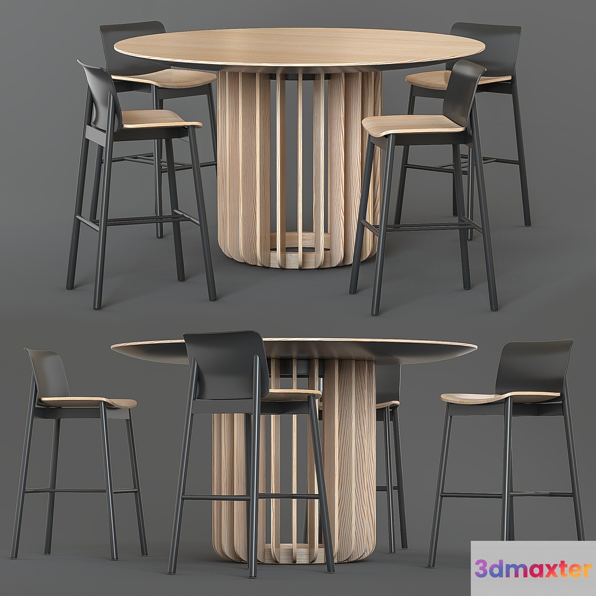 Chair & Table Round Set 3