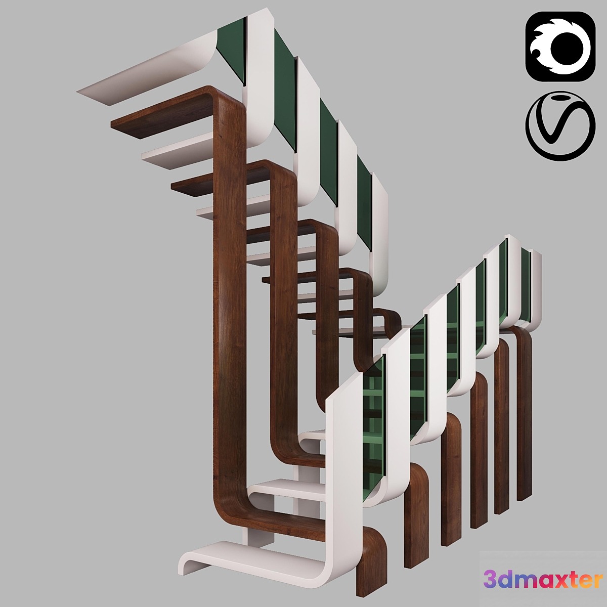 Modern Stair - 3 3D Max