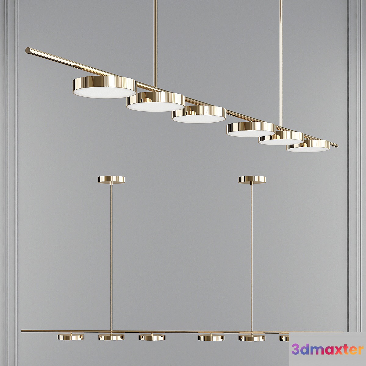 Linear chandelier 3D Max