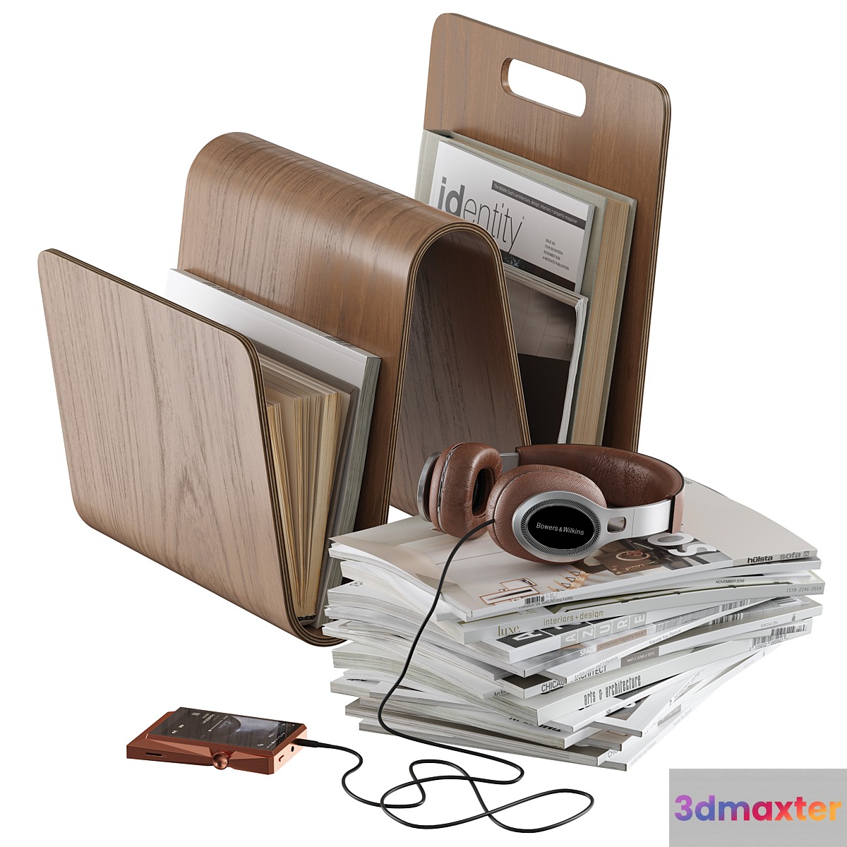Magazine rack holder book stack headphone floor accessories decor - No.3