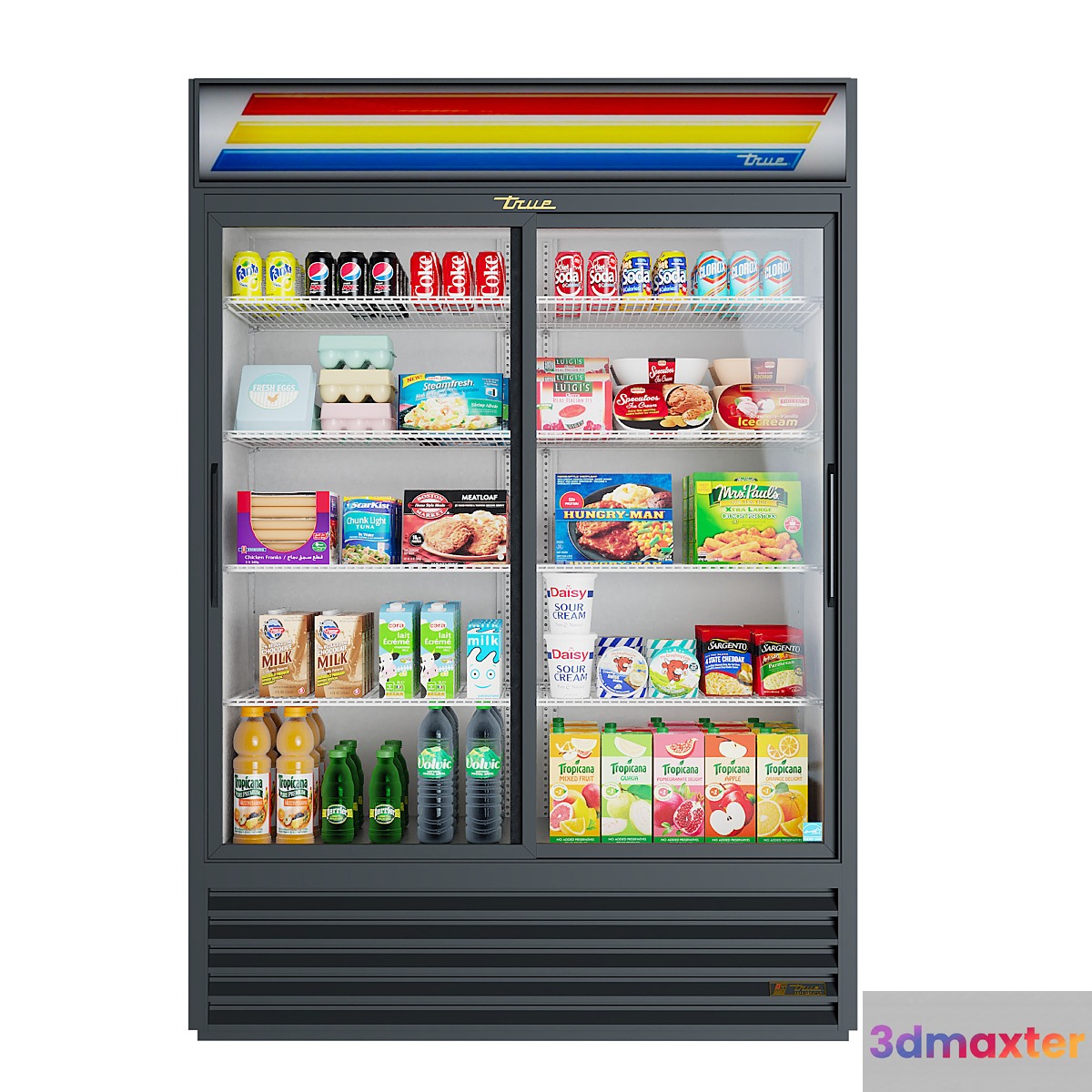 True® GDM-47-LD Glass Door Marchendiser 3D Max