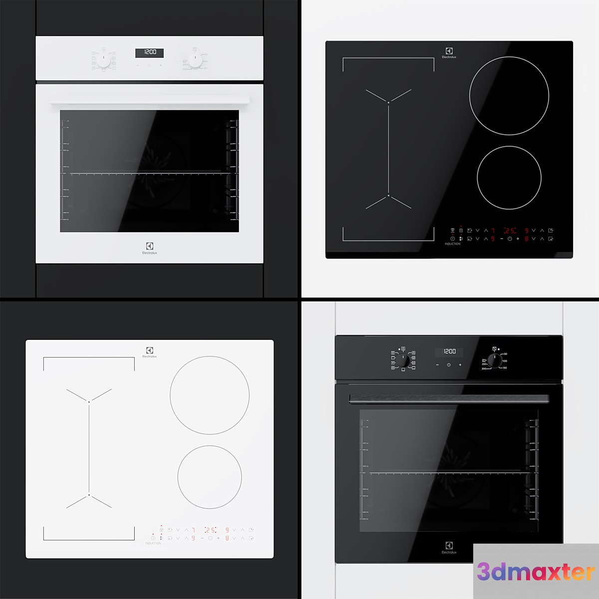 Electrolux - Oven Oee5 H71 Z and Oef5 H70 V Hobs Ipe6443 Kfv and Ipe6443 Wfv. 3D Max