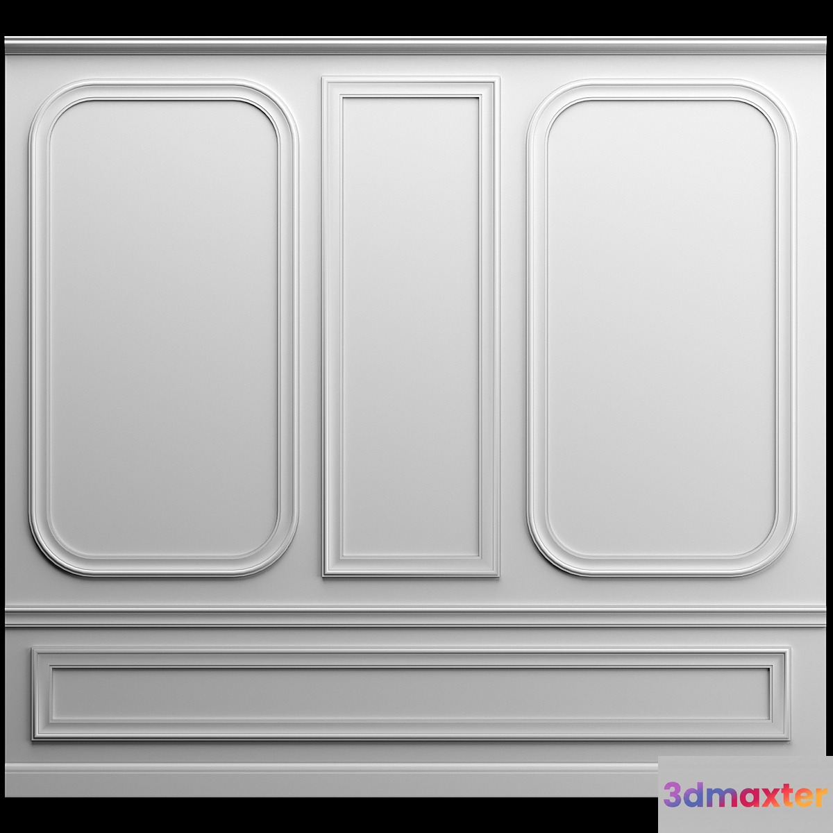 Wall panel - gypsum stucco - No.3 3D Max