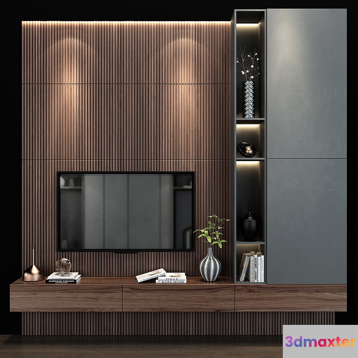 TV wall set 142 3D Max