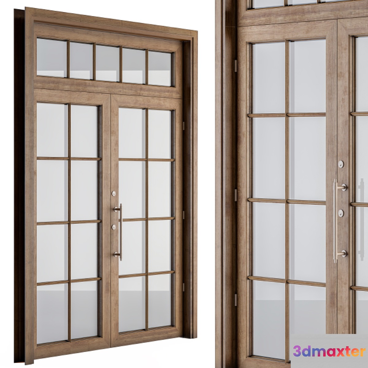 Wooden Vintage Glass Door