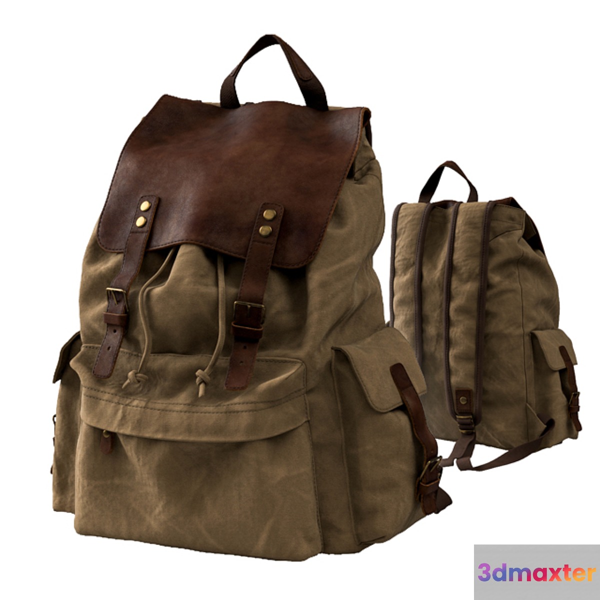 H-ANDYBAG Canvas Backpack 3D Max
