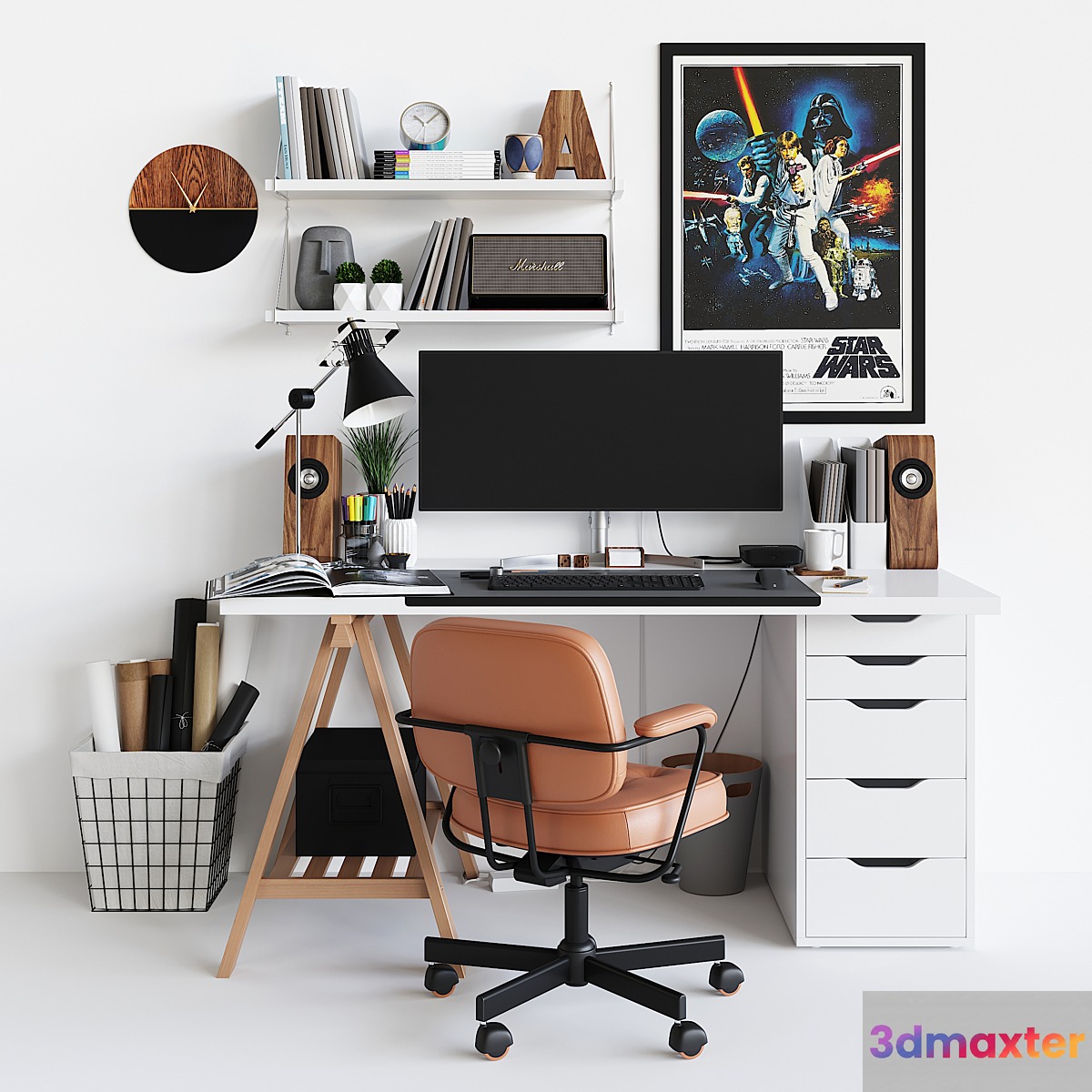 Workplace set with decor. Sk_1