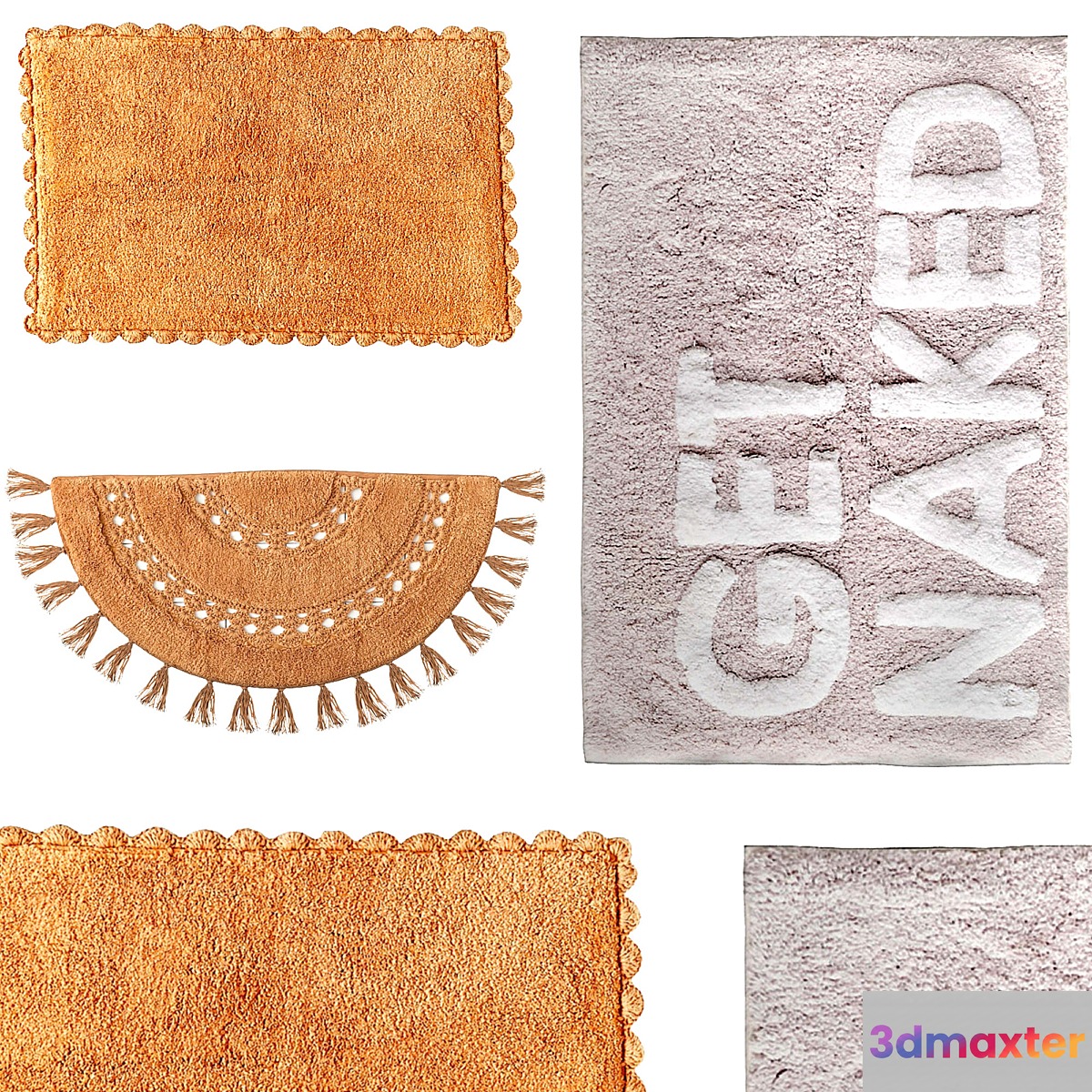 Set of bath mats from Urban Outfitters 3D Max