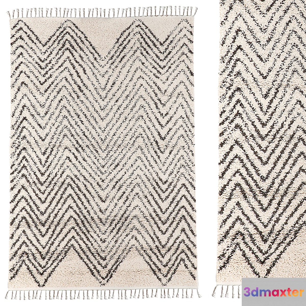 Carpet Urban Outfitters Chevron Shag Rug 3D Max