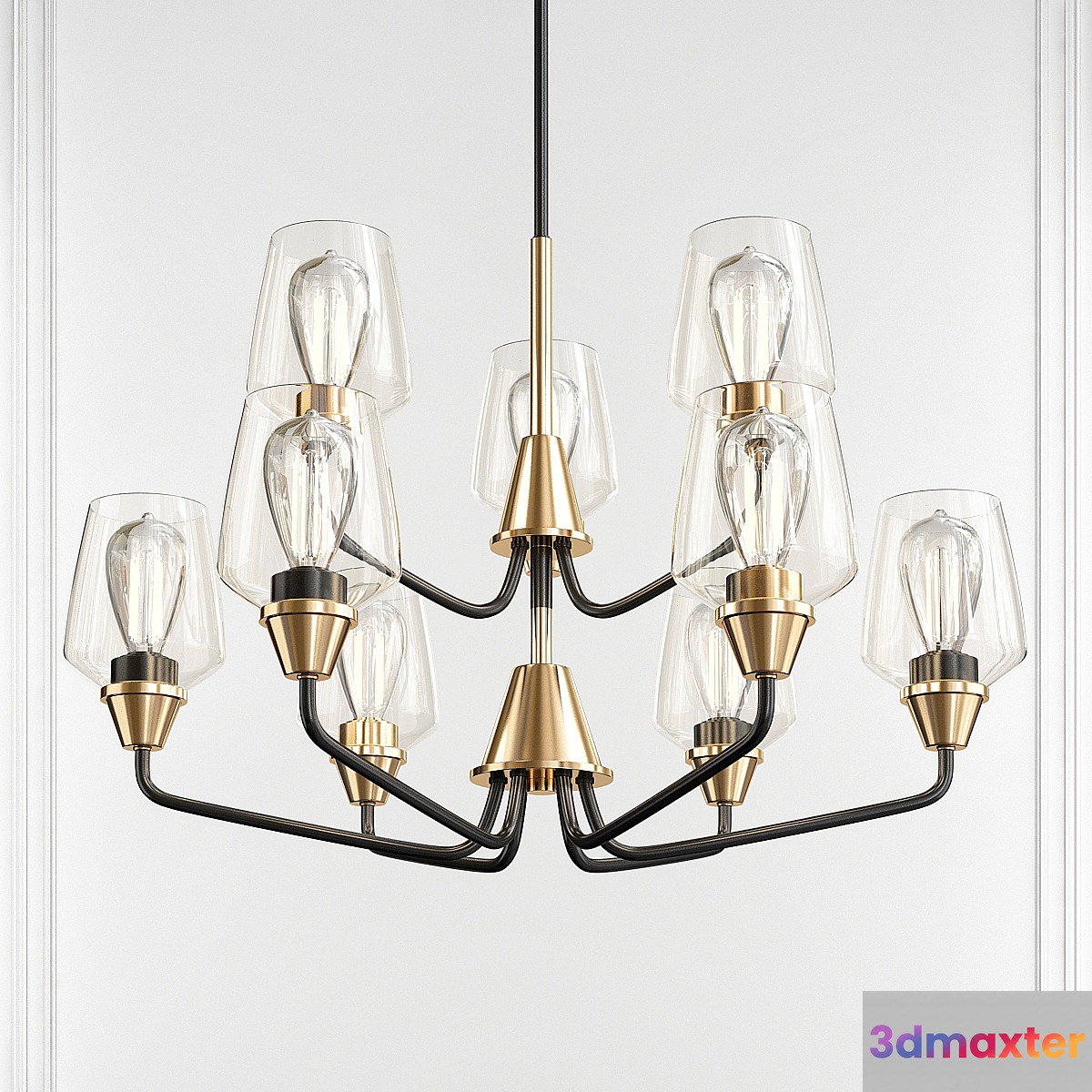 Goblet Bronze Antique Brass 9 Light Chandelier by Maxim Lighting - No.3