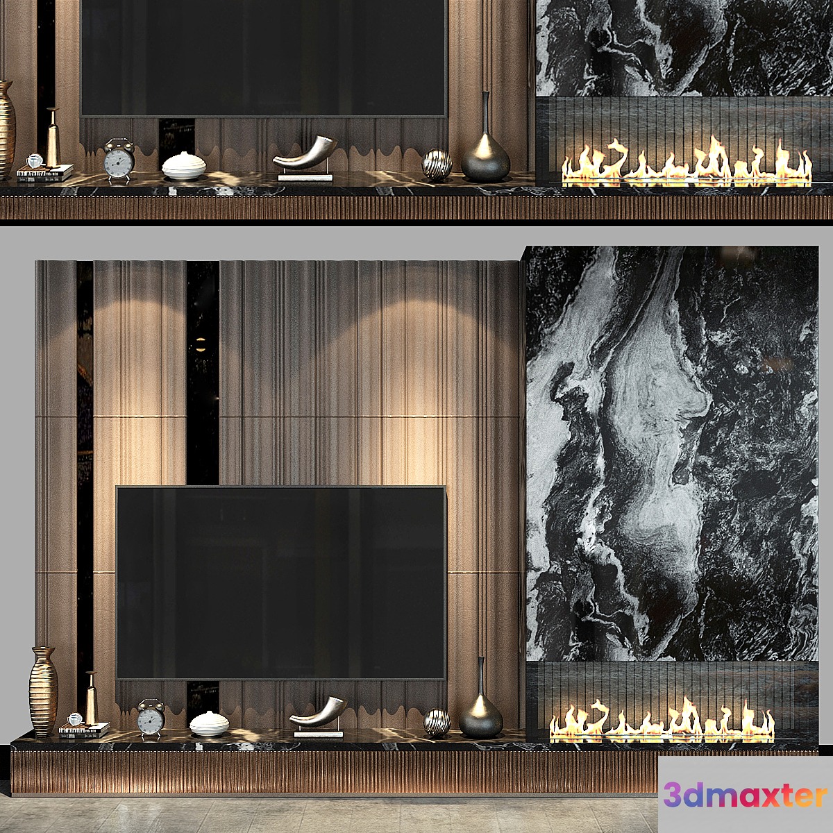 TV wall set 70 3D Max