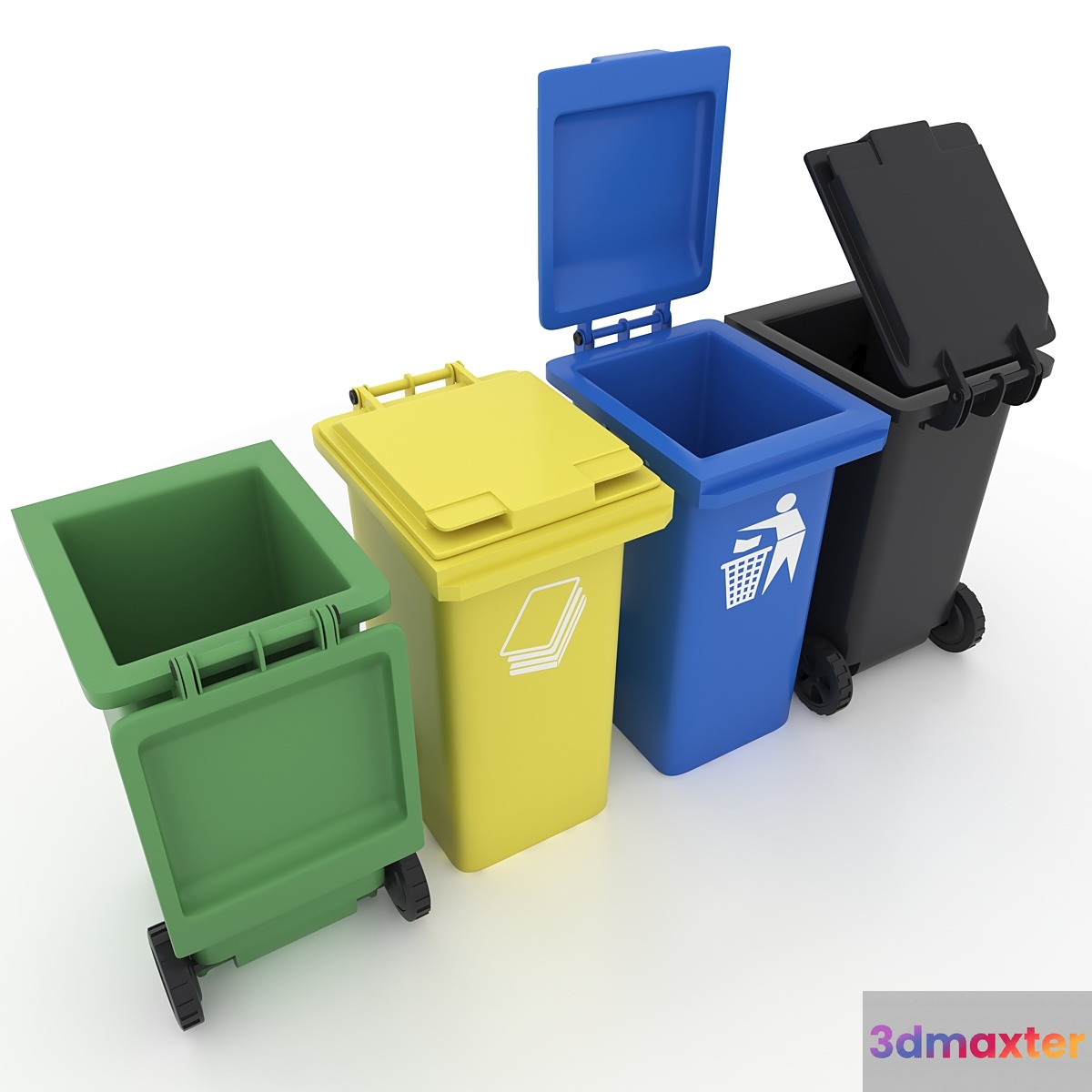 Garbage bins. Bins. 3D Max