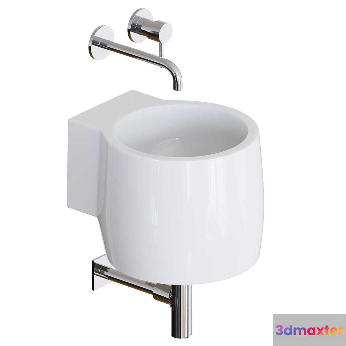 Wall-mounted washbasin sink 3D Max