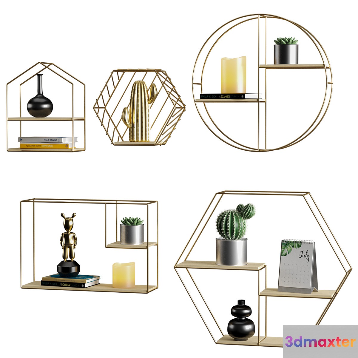 Shelves set 5 3D Max