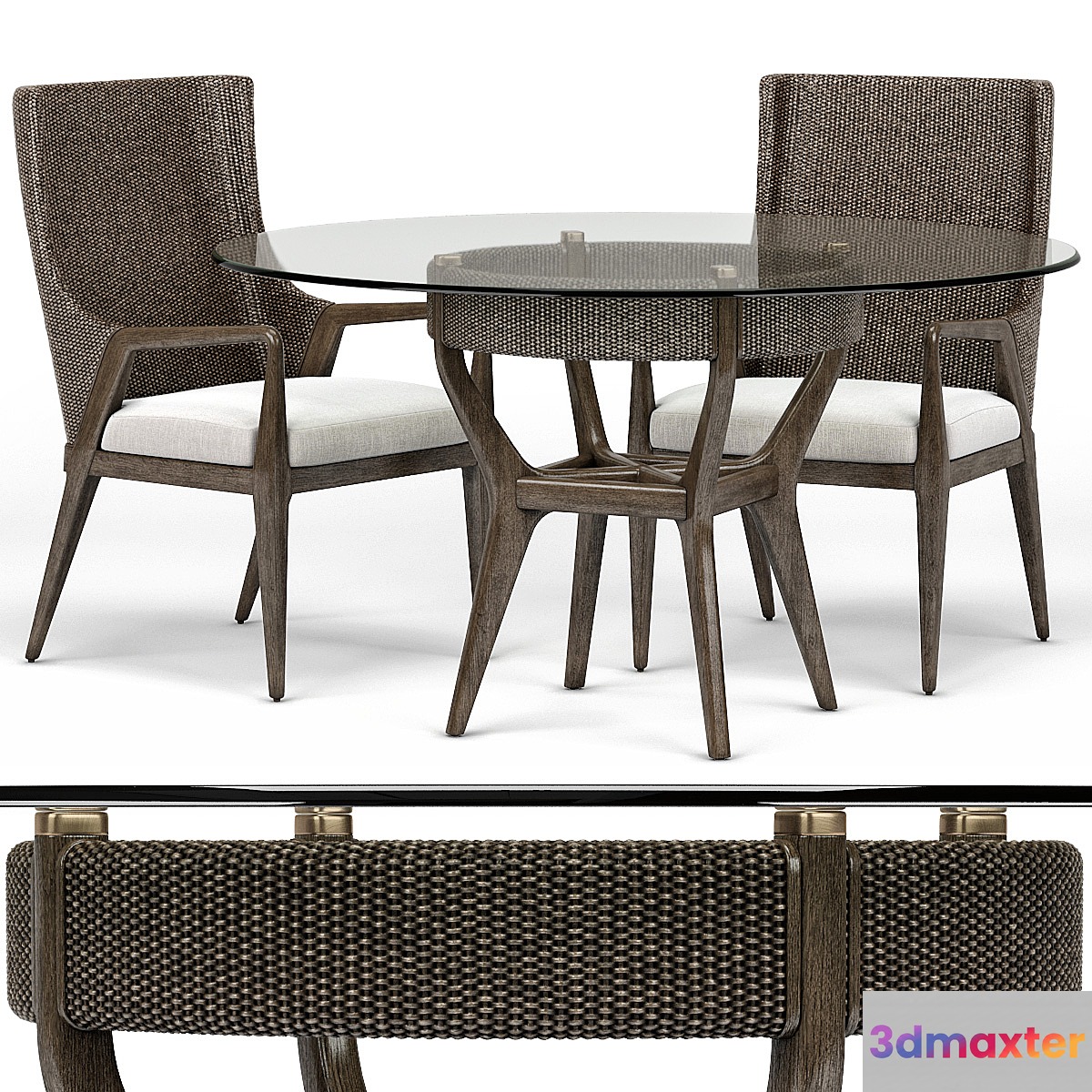 Formosa Arm Chair Round Dining Table 3D Max