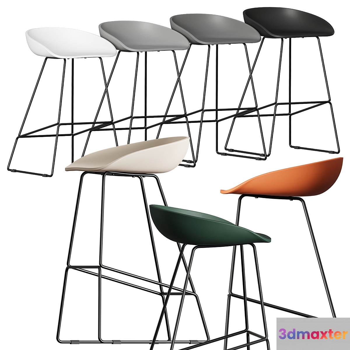 Bar stool aas 3D Max