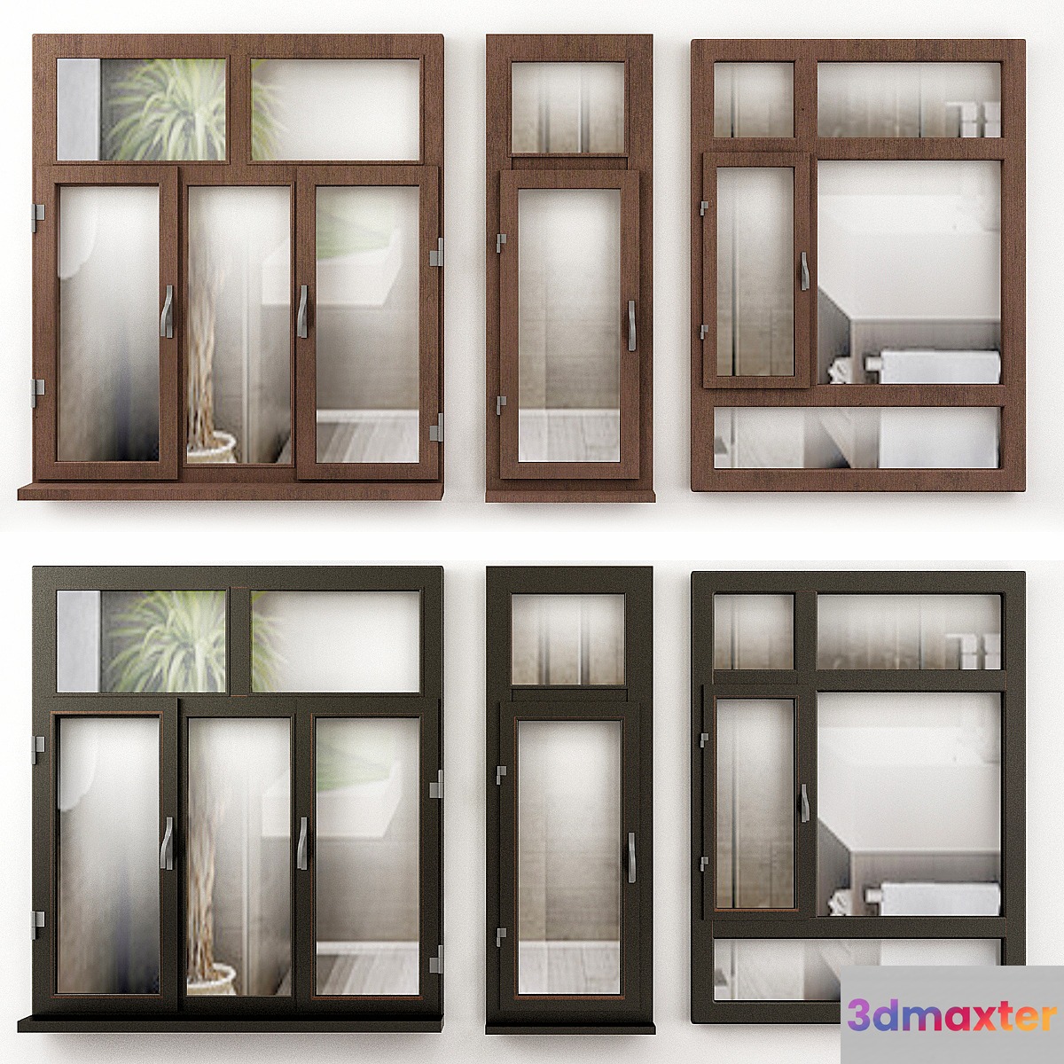 Wooden Window No. 12 3D Max