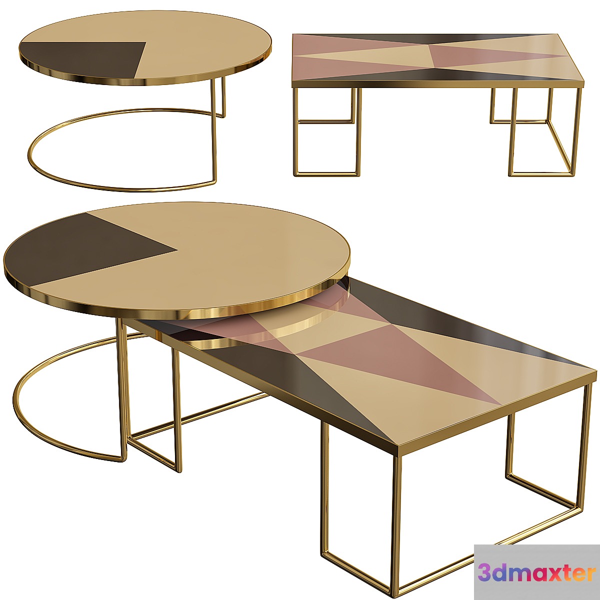 Geometric Bronze Coffee Table