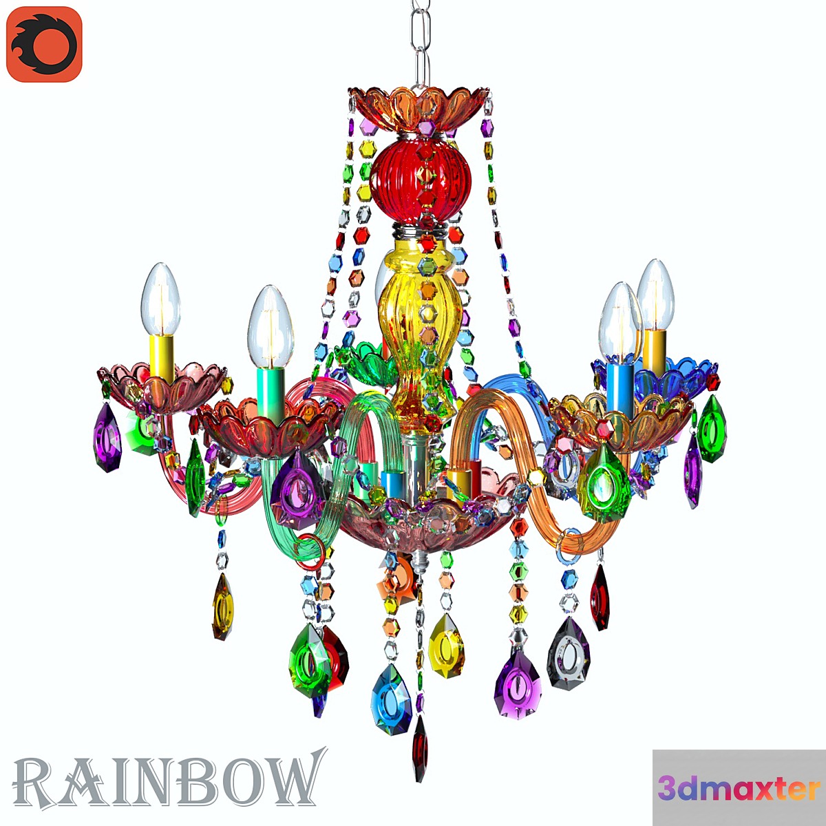 Chandelier Rainbow 3D Max