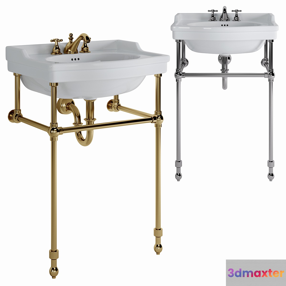 Cierra console sink with brass stand 3D Max