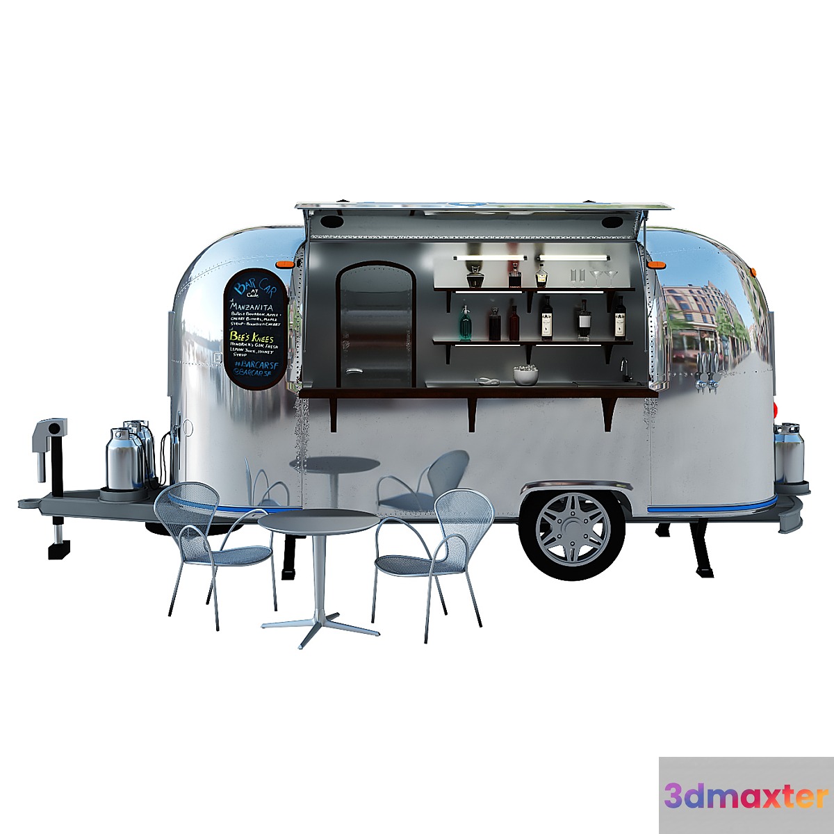 Trailer Bar Car Airstream 1965 3D Max