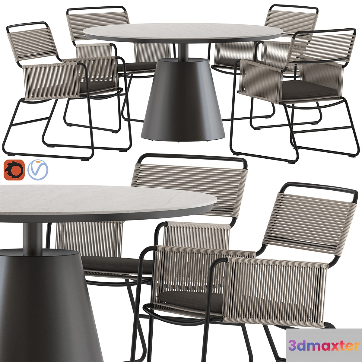 Coco Republic Milan Chair and Polo Table