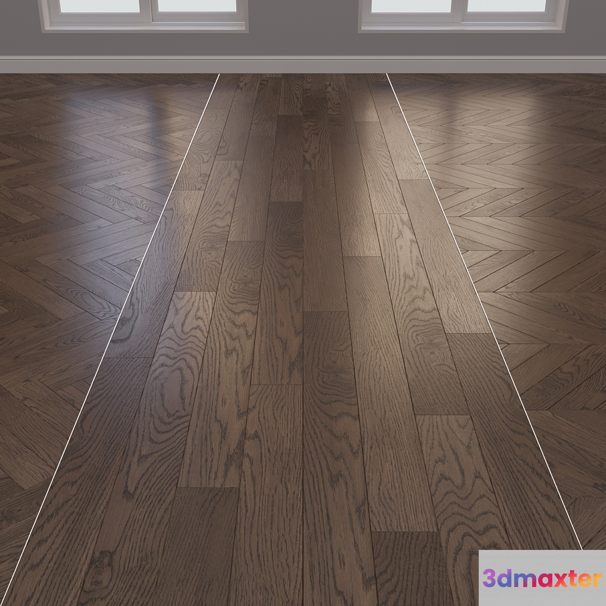 Parquet board Kraft Oak layout Christmas tree chevron and linear 8 3D Max
