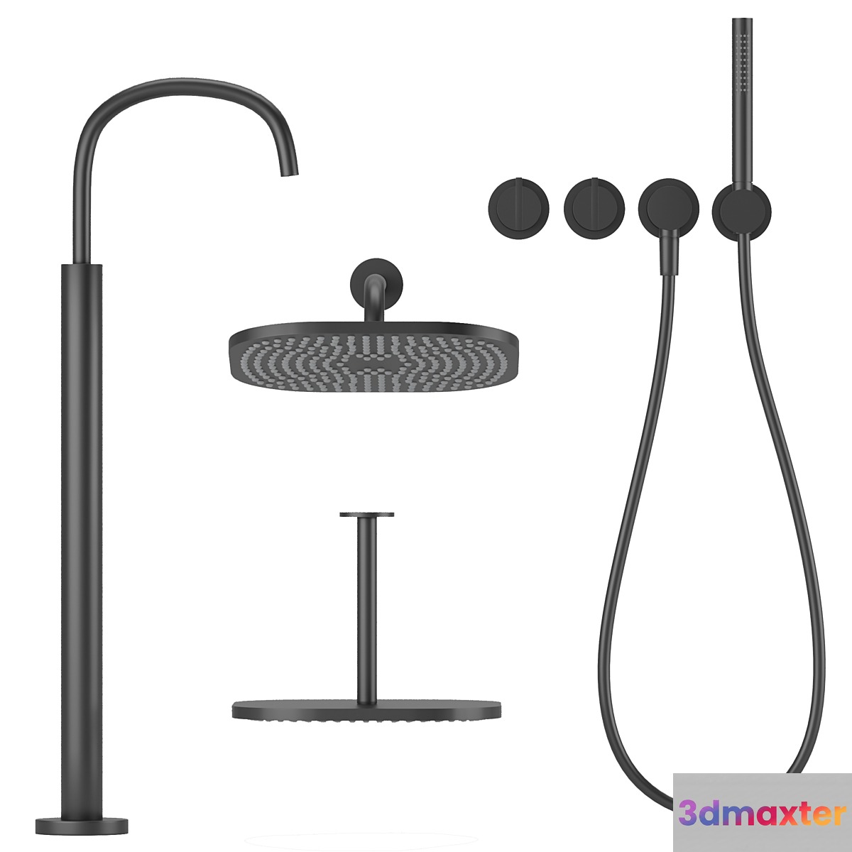 collection of bath faucets 3D Max