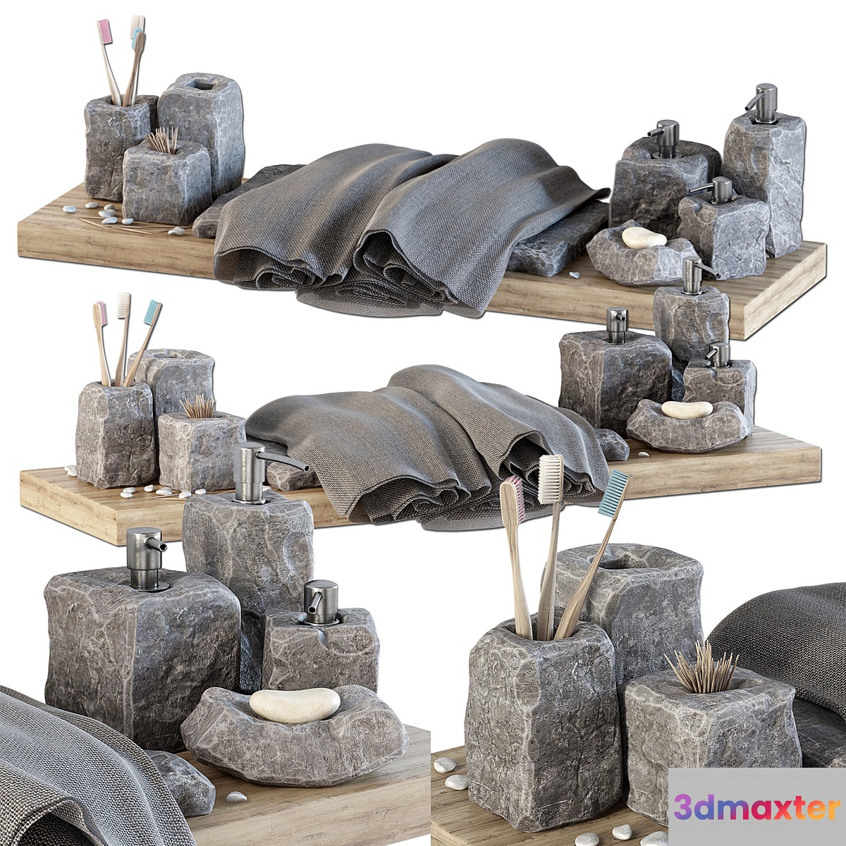 Batroom decor stone soap n2 _ Bath room decor bath - No.2 3D Max