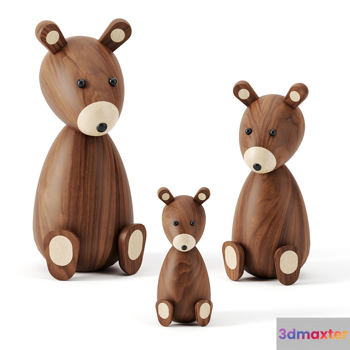 Bear family bu Lucie Kaas 3D Max