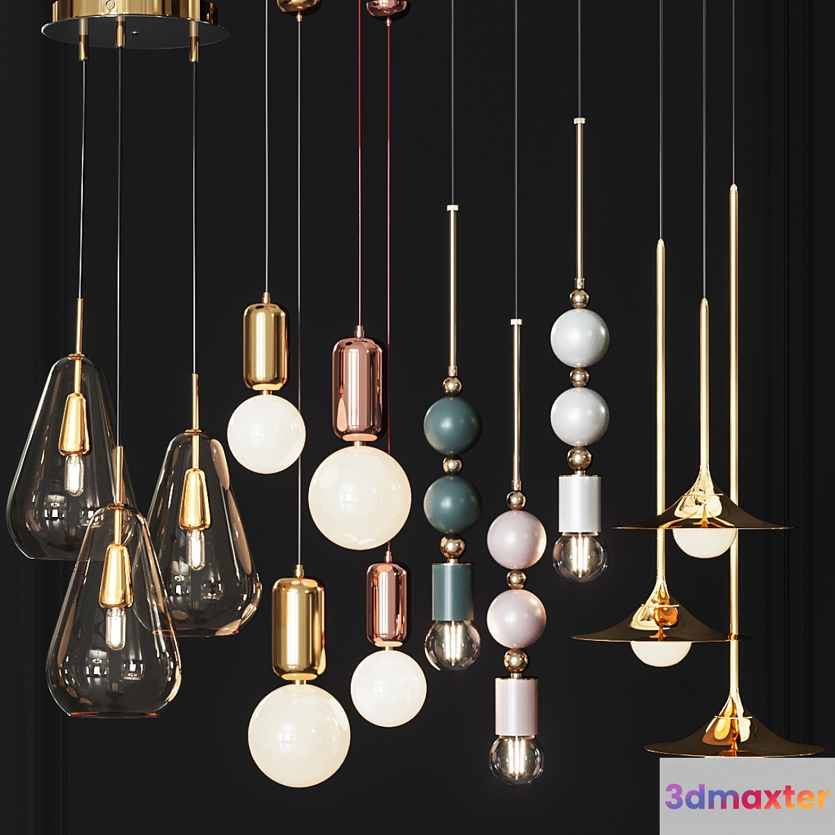 Four Pendant Lights amazing set vol. 27 - No.2 3D Max