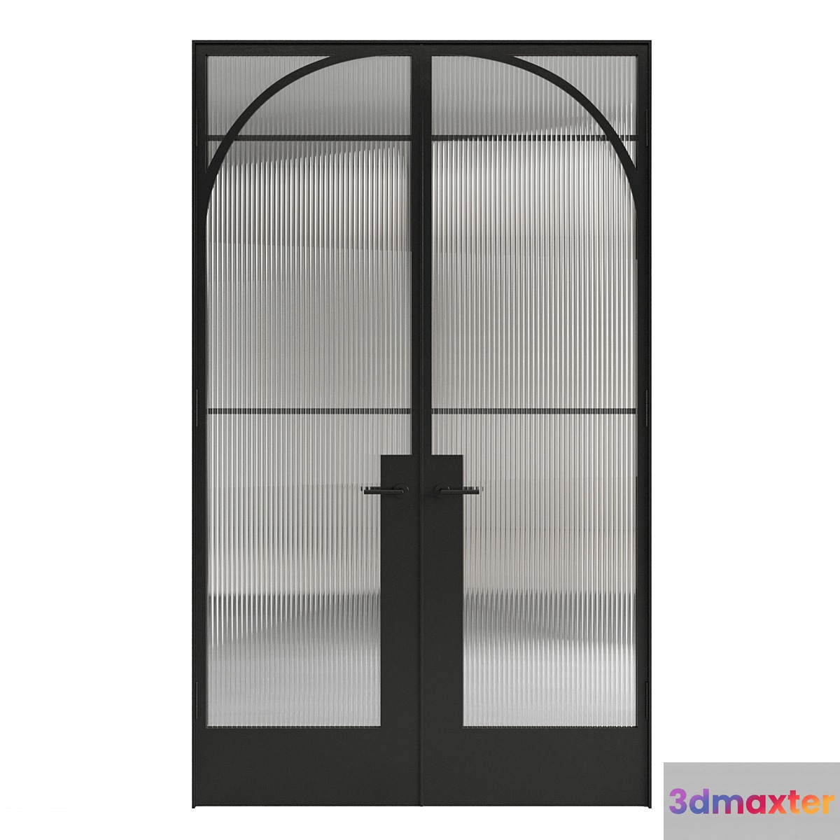 Steel door. 2 glass options 3D Max