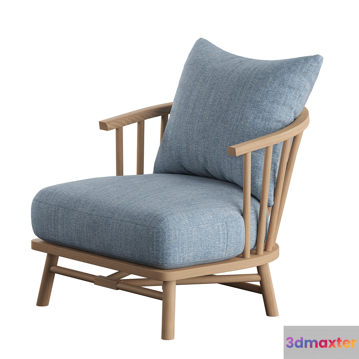 Bauer Accent Chair Indigo Crypton One Kings Lane 3D Max