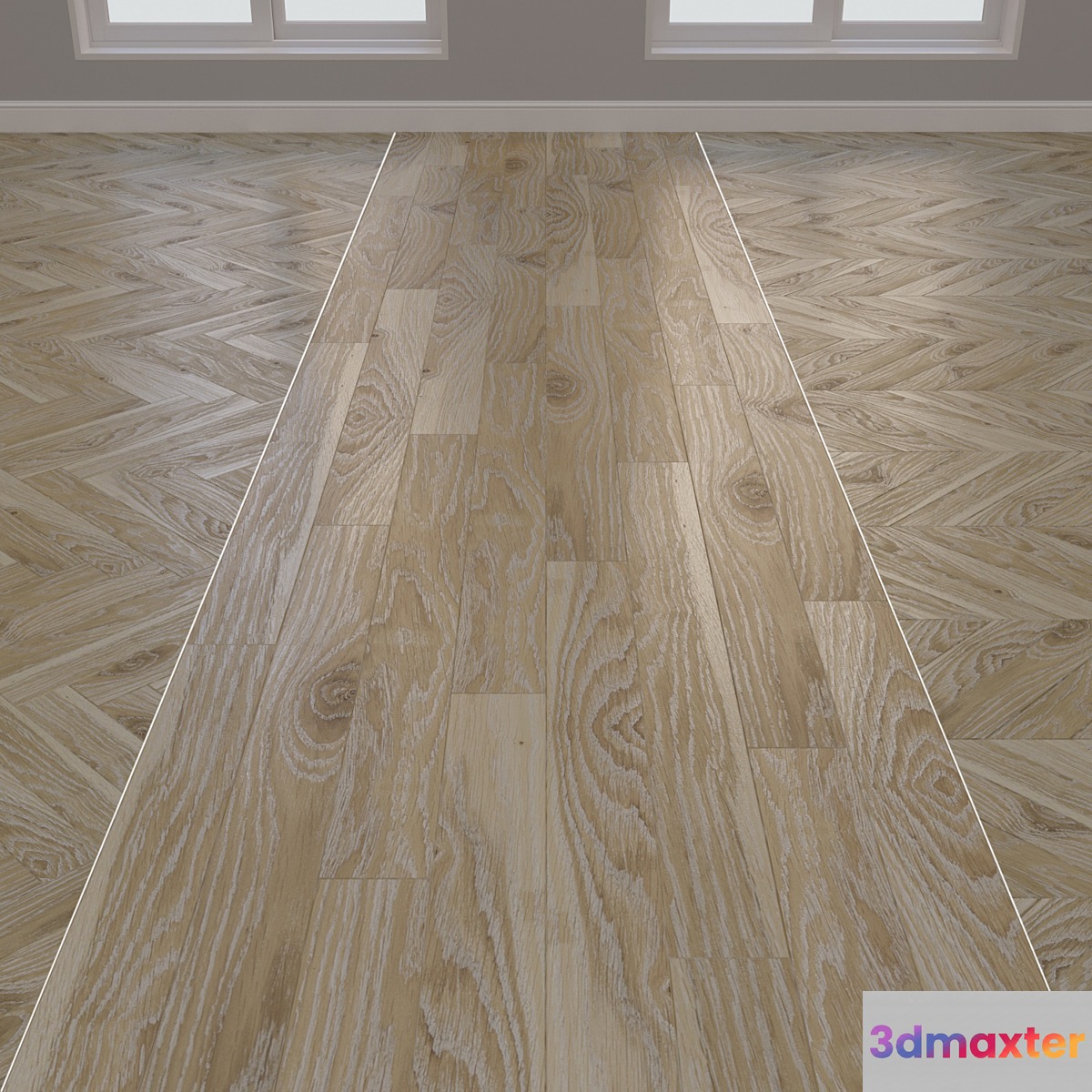 Parquet board Kraft Oak layout Christmas tree chevron and linear 9 - No.2 3D Max