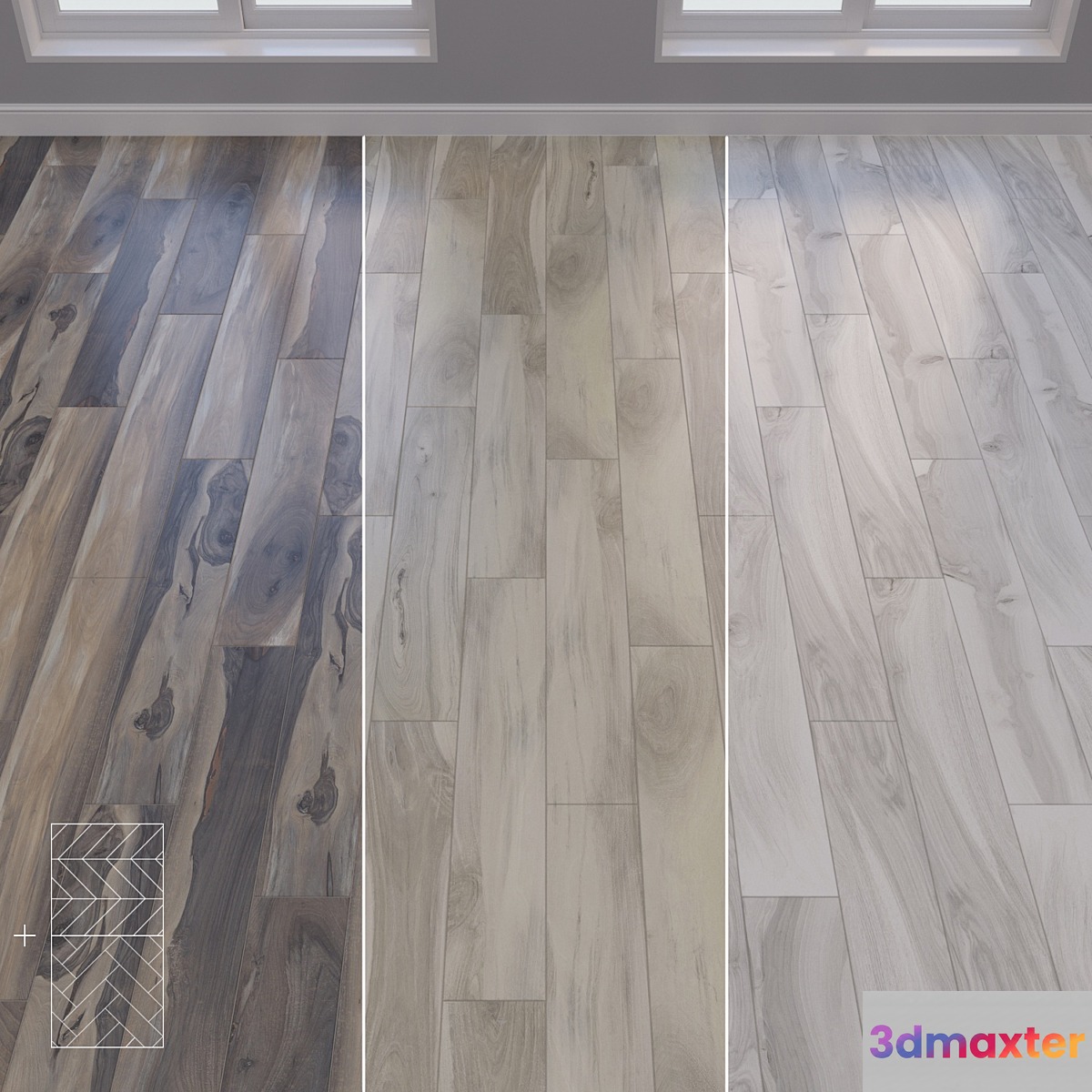 La Fabbrica KAURI floor linear chevron herringbone set1 3D Max