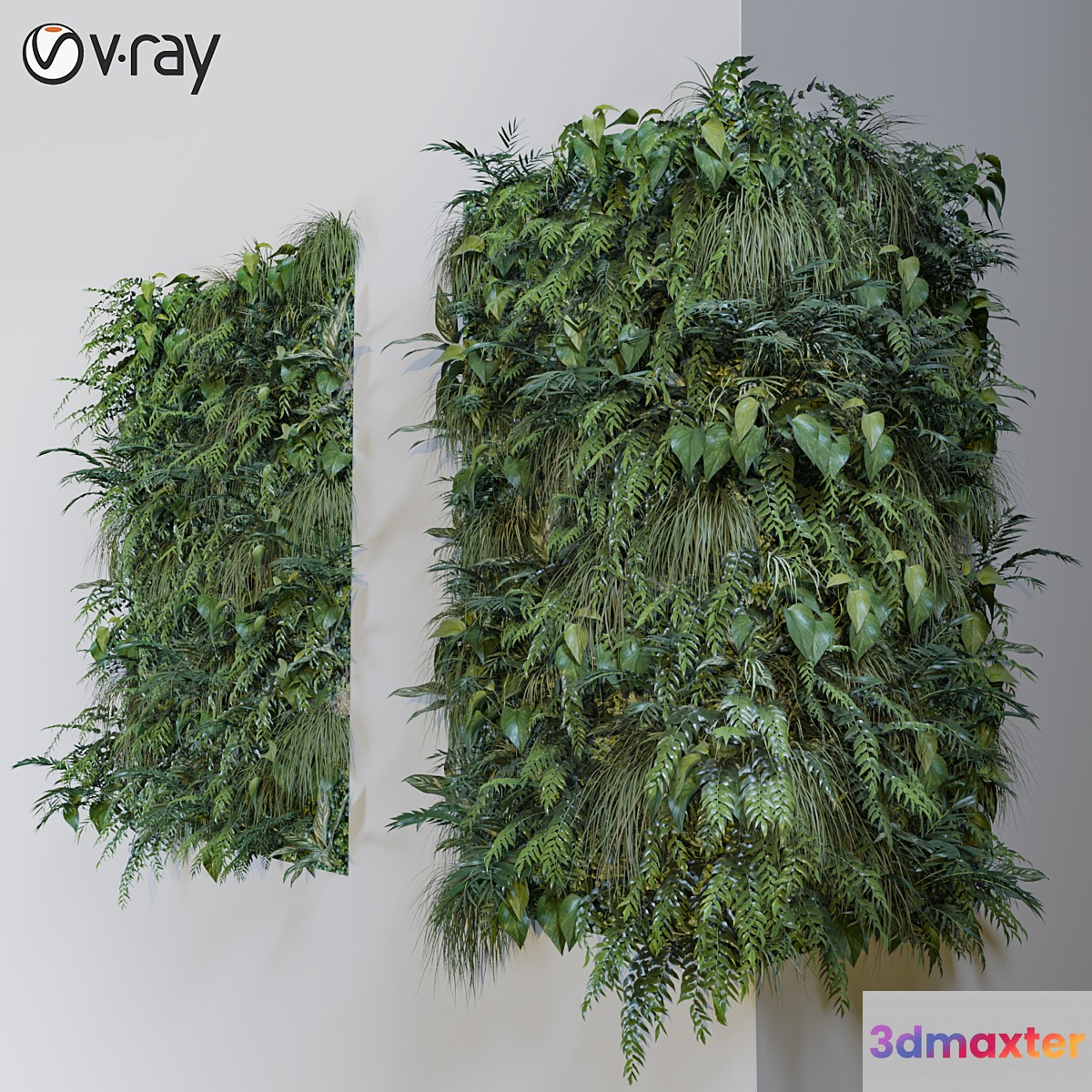 Green wall + corner 3D Max