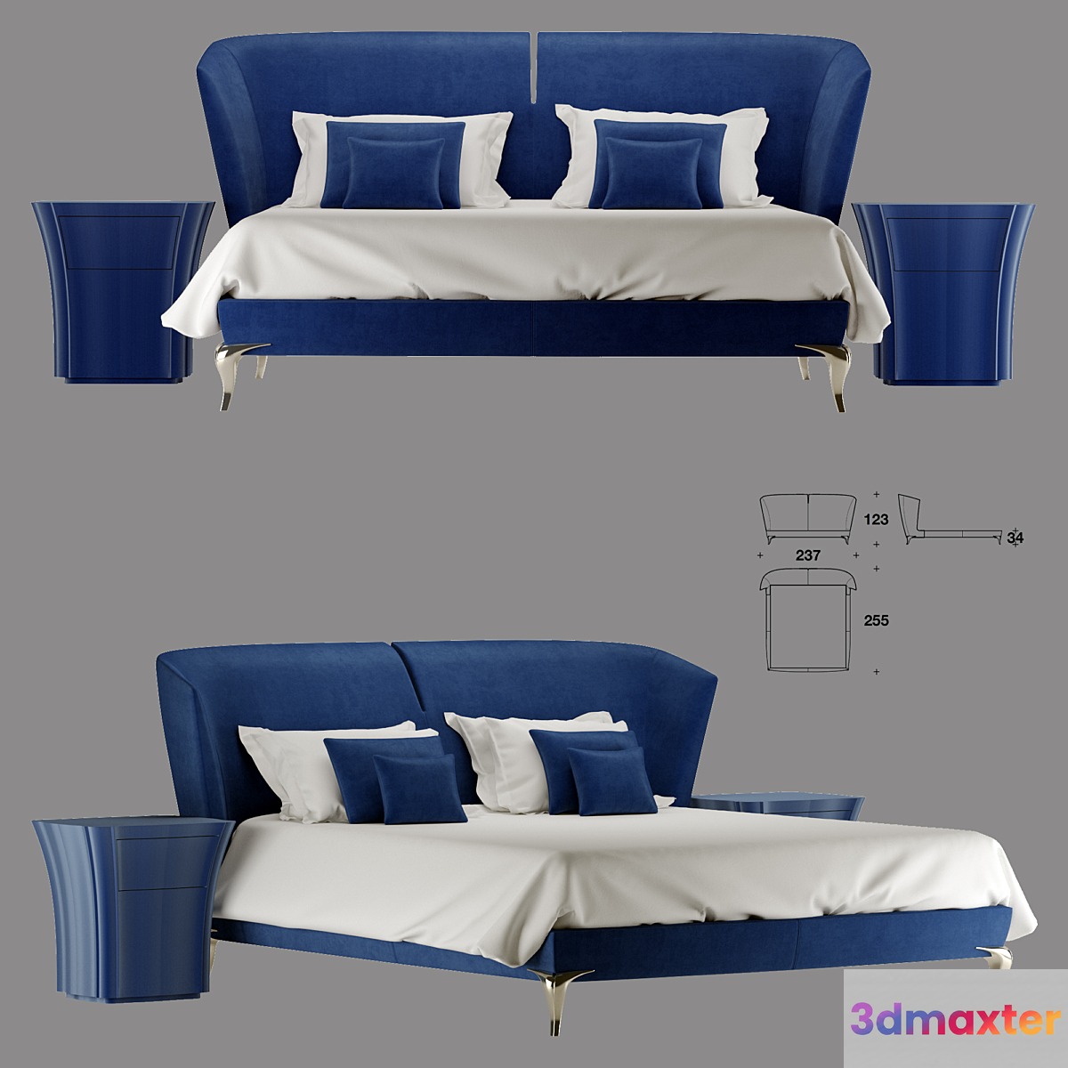 CONTOUR bed blue