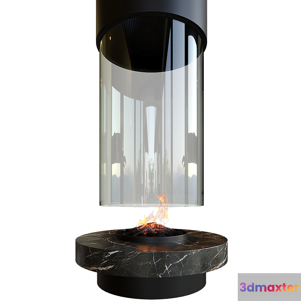 Contemporary fireplace (round)