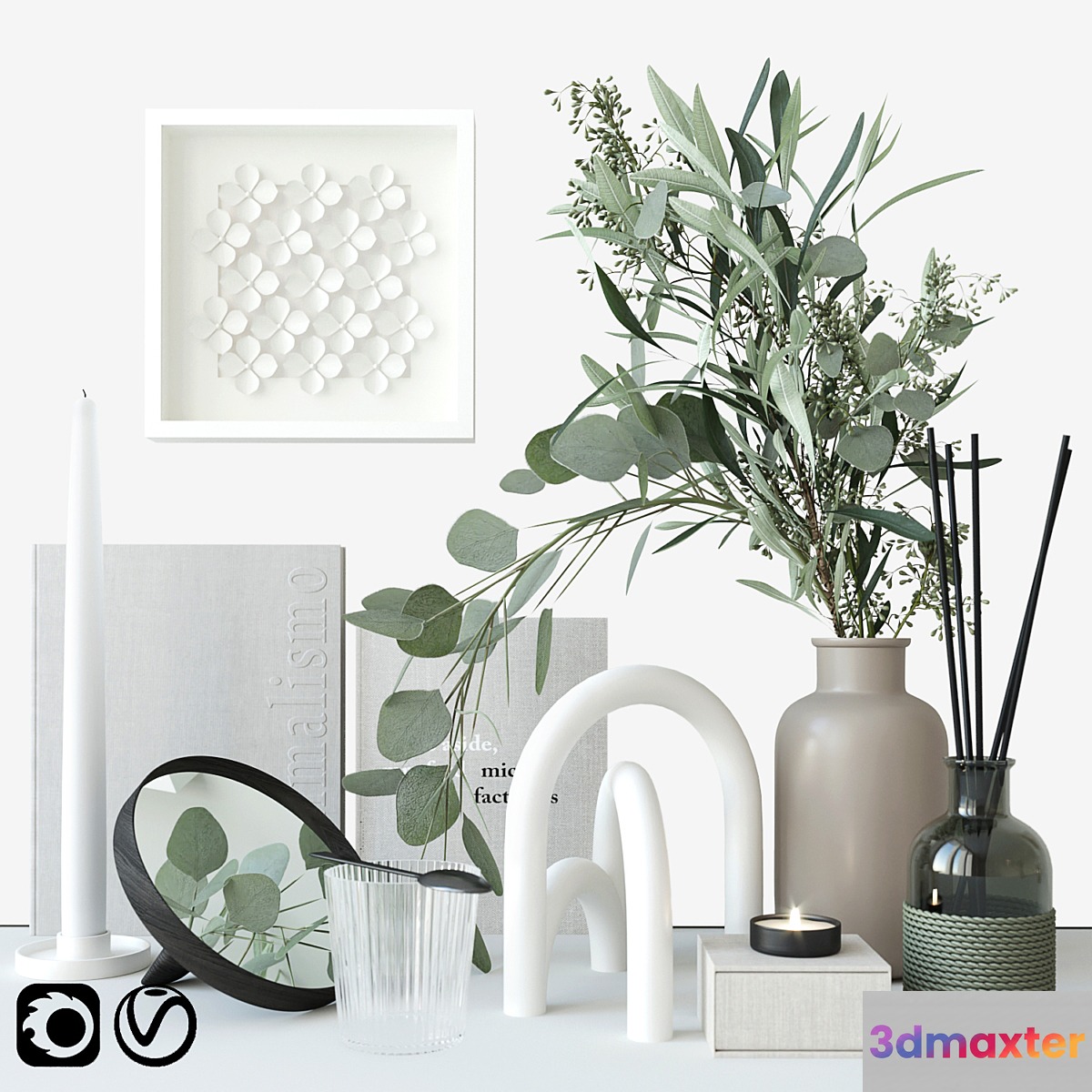 Decorative set with eucalyptus - No.2