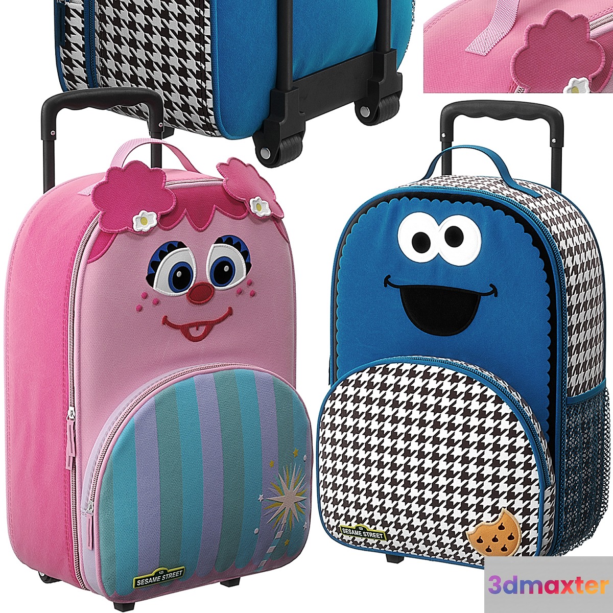Sesame street luggage model 3D Max