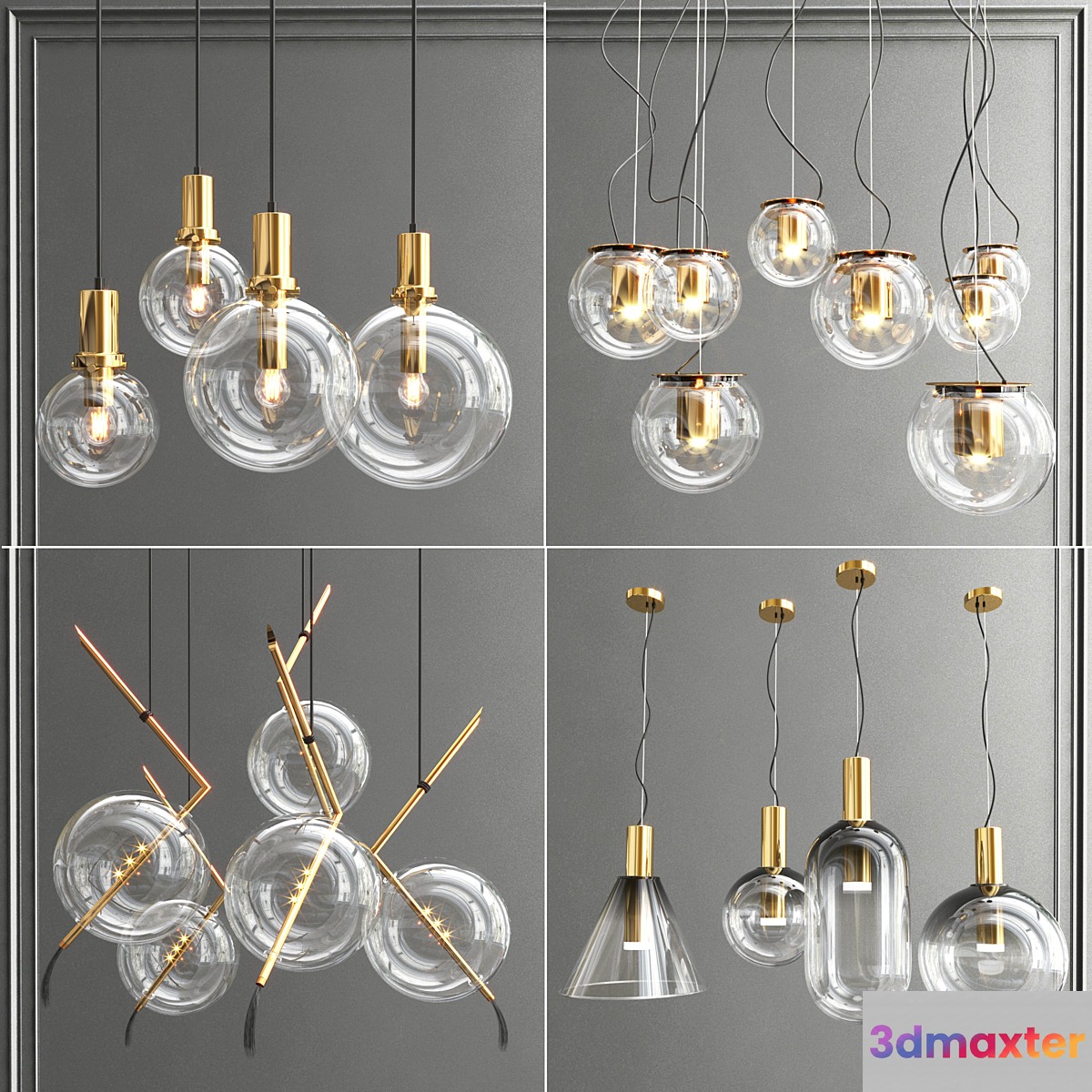 Collection glass bole pendants - No.4