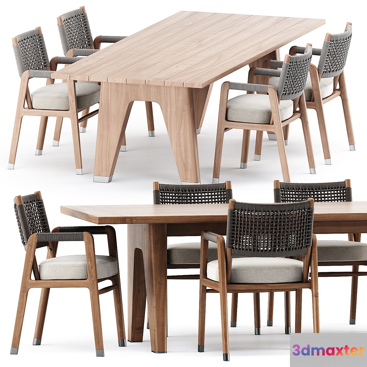 ORTIGIA CHAIR and MONREALE TABLE by flexform 3D Max